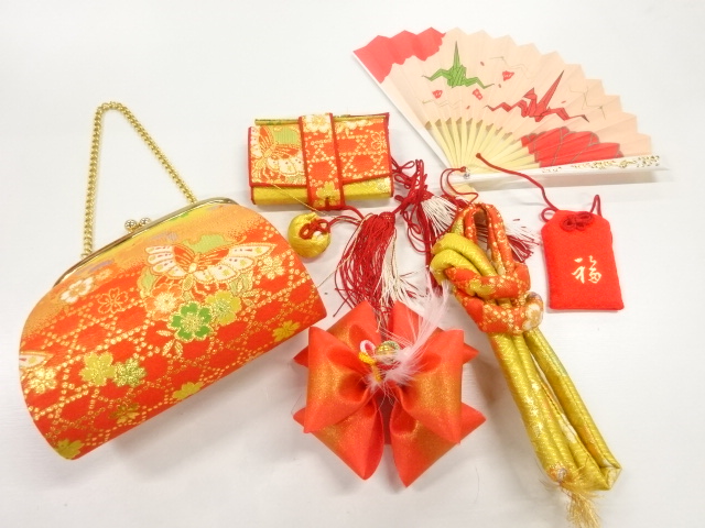 蝶に草花模様織出し七五三セット